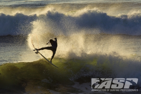 Desouza surfing Steamer lane