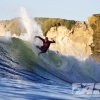 Fanning surfing Steamer Lane