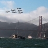 Blue angels and Golden Gate bridge